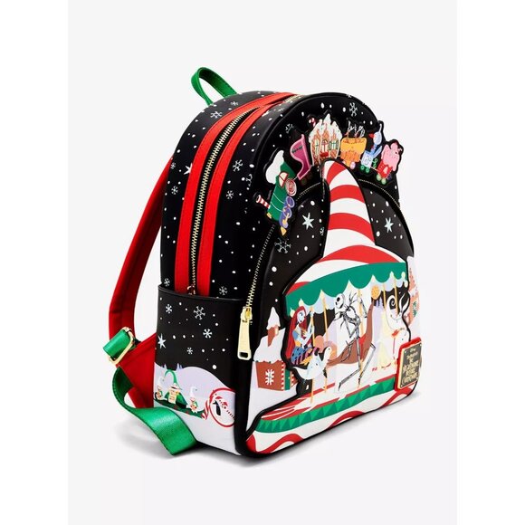 NWT Loungefly Disney The Nightmare Before Christmas Carousel Mini Backpack - Picture 2 of 7